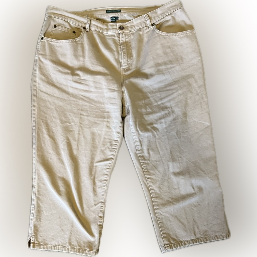 Lauren Jeans Company khaki Jean Capris size 16W